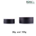 100g Black Plastic Cosmetic Jar with Straight Edge